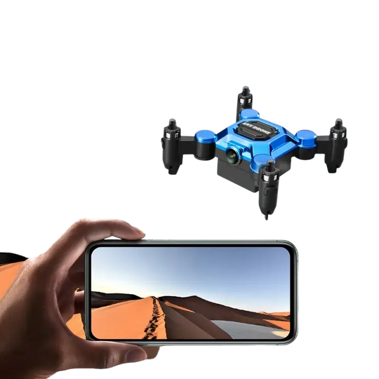 Mini drone pliable Any Drone 4K professionnel bleu métallique K04 - Drone