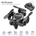 Mini drone pliable Any Drone 4K professionnel bleu métallique K04 - Noir avec Appareil photo - Drone