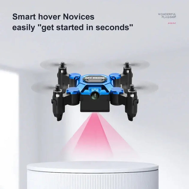 Mini drone pliable Any Drone 4K professionnel bleu métallique K04 - Drone