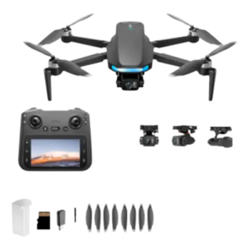 S-X1 Drone GPS 4K Professionnel avec Caméra HD Cardan 3 Axes Transmission d’Image 5G Contrôle Écran FPV Jouet Dron