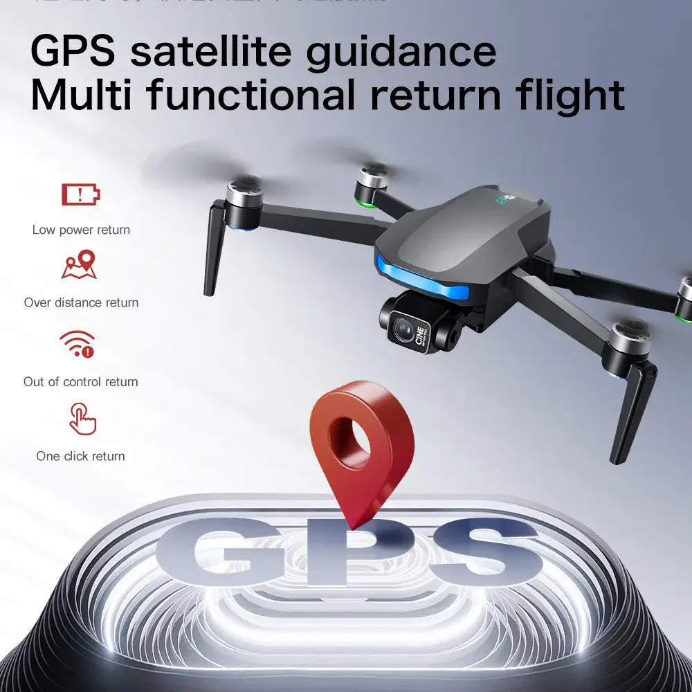 S-X1 Drone GPS 4K Professionnel avec Caméra HD Cardan 3 Axes Transmission d’Image 5G Contrôle Écran FPV Jouet Dron