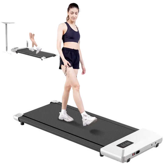 Tapis roulant électrique Bluetooth noir et blanc avec affichage numérique - Tapis de marche