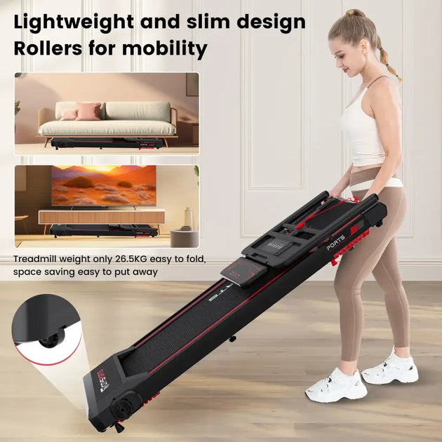 Tapis roulant électrique pliant CITYSPORTS PRO avec inclinaison - vitesse maximale de 12 km/h contrôle par application