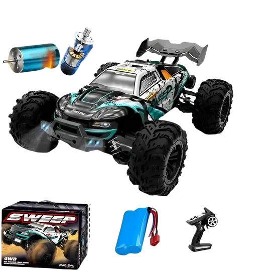 Voiture RC à dérive 1:16, 80 km/h, LED, 4WD, camion monstre télécommandé pour enfants et adultes
