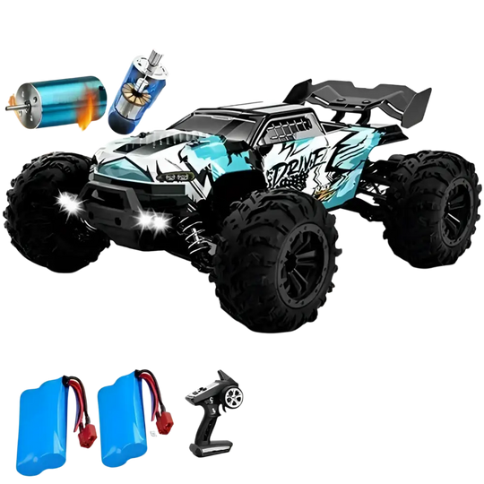 Voiture RC à dérive 1:16, 80 km/h, LED, 4WD, camion monstre télécommandé pour enfants et adultes