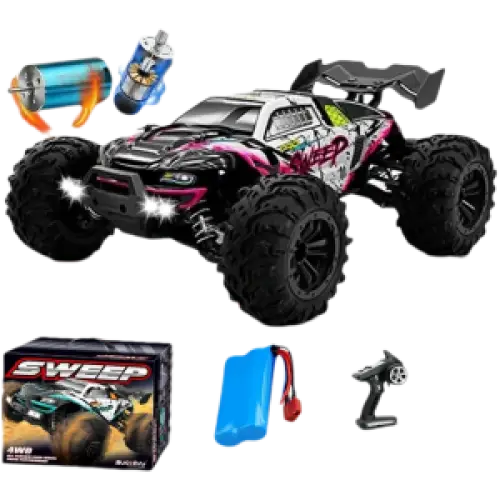 Voiture RC à dérive 1:16, 80 km/h, LED, 4WD, camion monstre télécommandé pour enfants et adultes