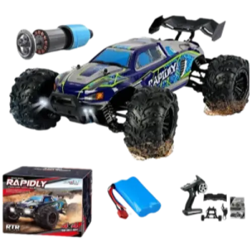 Voiture RC à dérive 1:16, 80 km/h, LED, 4WD, camion monstre télécommandé pour enfants et adultes