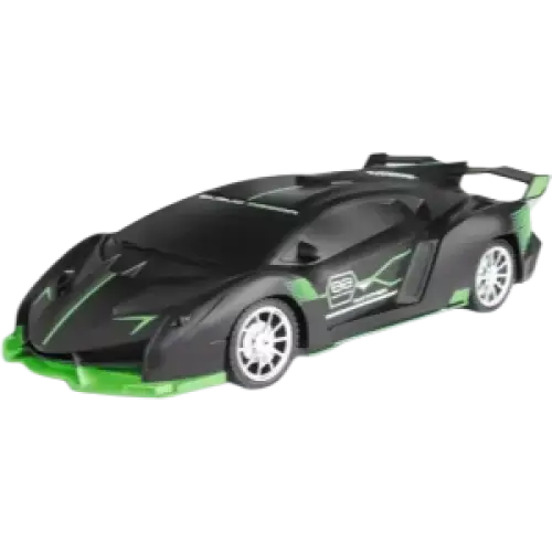 Test sur trou de course de la voiture rc télécommandée avec télécommande en main.