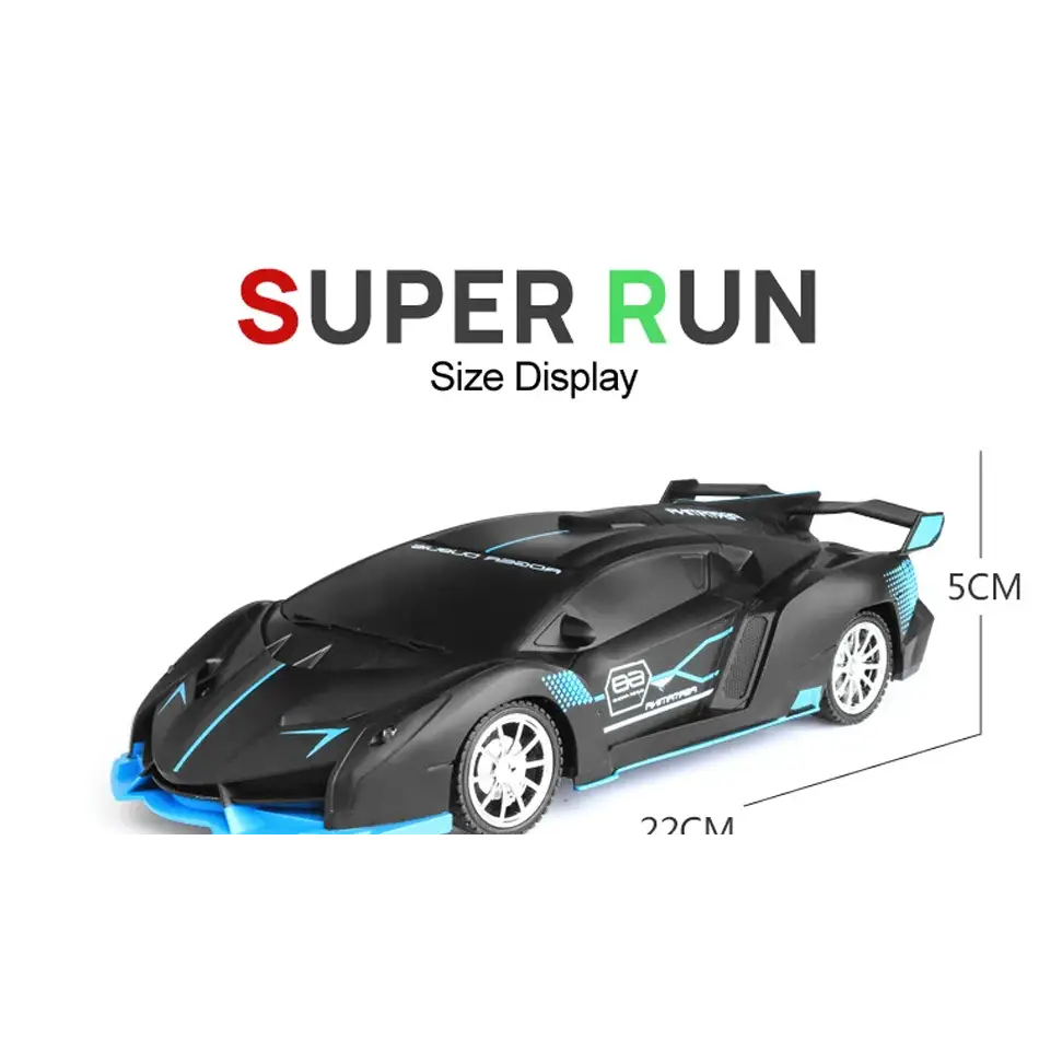 Voiture rc télécommandée avec design élégant prête à être pilotée par les enfants.