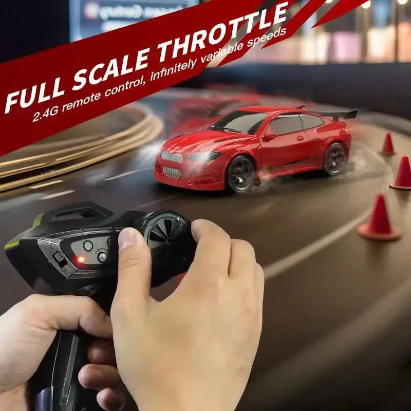 Voiture RC Haute Vitesse 1/64 4WD Mini GTR Télécommandée avec Batterie Lithium Jouet Garçon