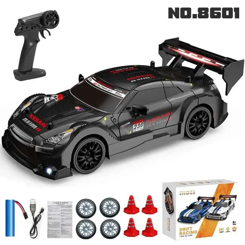 Voiture Télécommandée 1:24 Haute Vitesse Mustang 4WD, Pneu Remplaçable, Contrôle 30M